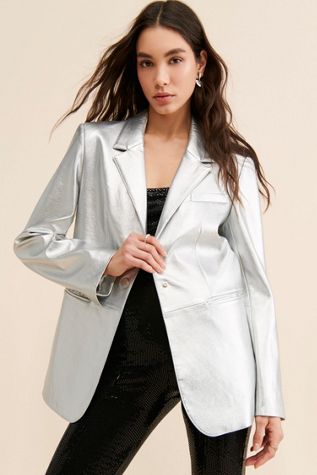 Jayley Collection Shine Metallic Blazer