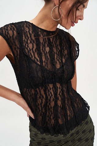 Rimone Lace Top at Free People in Black, Size: Small