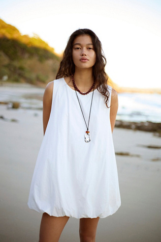 Struttin' Bubble Mini Dress by free-est at Free People in White, Size: XS