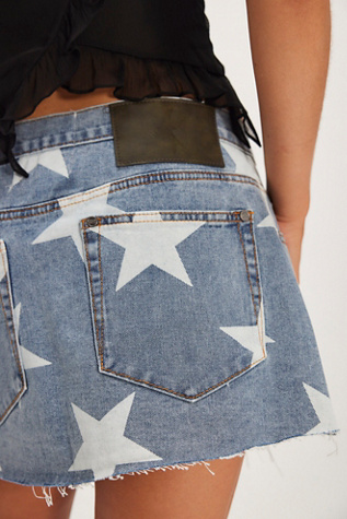 OneTeaspoon Denim Wrap Mini Skirt