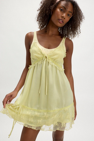 Tell Me More Solid Mini Slip by Intimately at Free People in Green, Size: XS