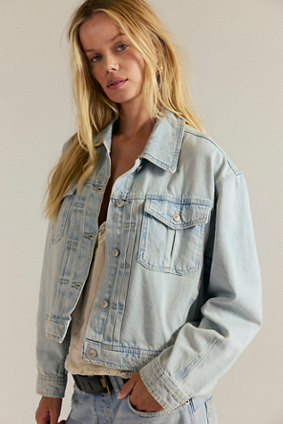 We The Free Sidney Denim Jacket at Free People in Blue, Size: XL
