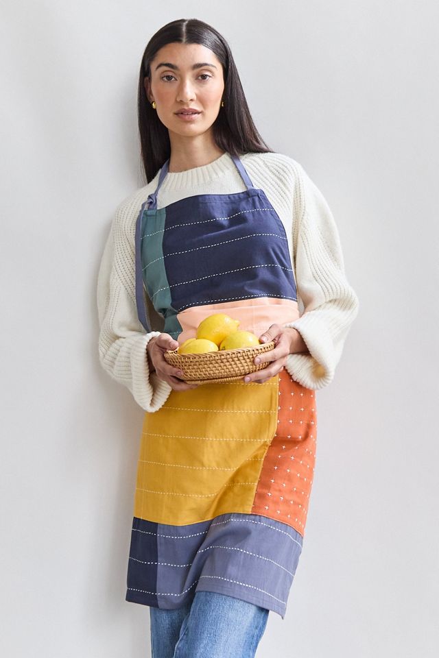 Anchal Colorblock Cotton Bib Apron #1