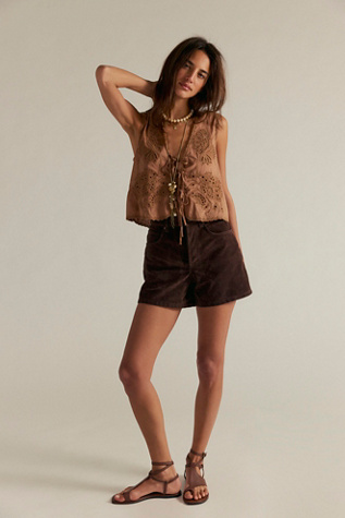 Shorts en suédine végétalienne Tippi We The Free en Café Chicorée, pour femme taille: 30 chez Free People