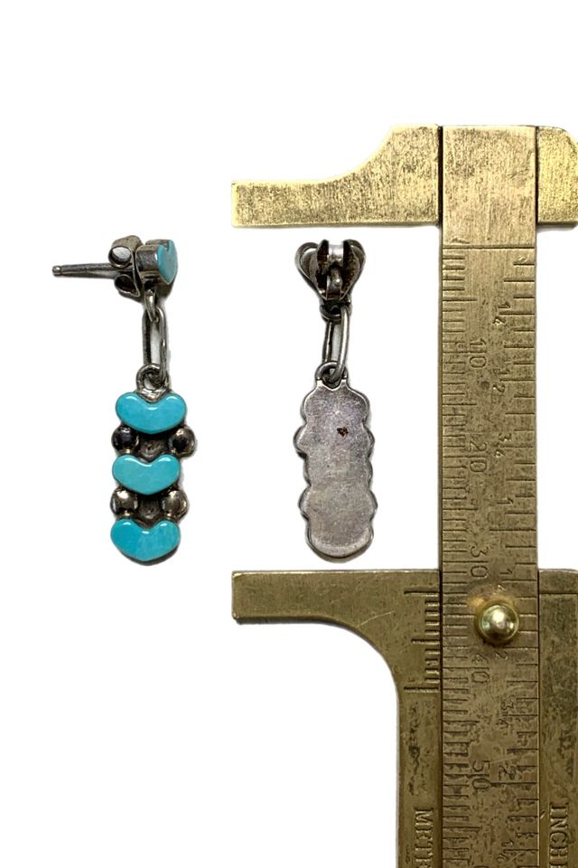 Vintage Sterling Silver Heart Dangle Earrings with Gemstones Selected by Lux Revival #2