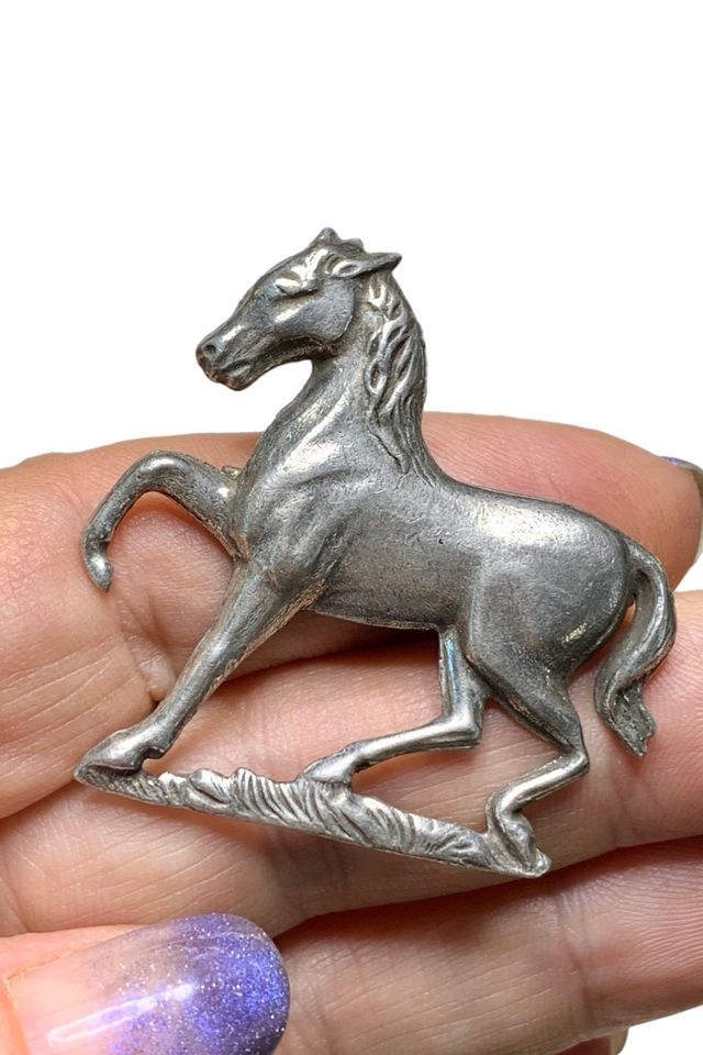 Vintage Pewter Wild Horse Brooch Selected by Lux Revival #1