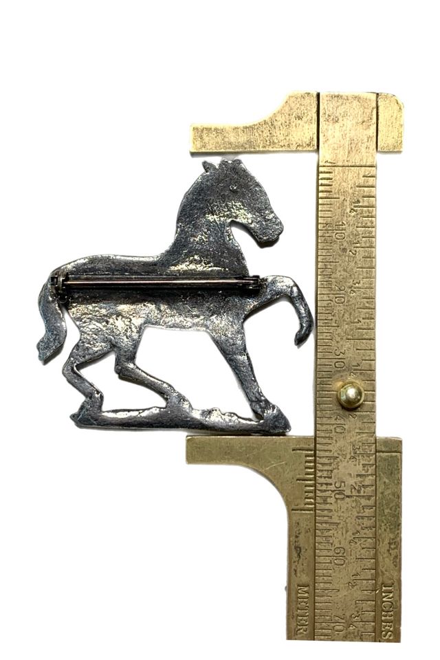 Vintage Pewter Wild Horse Brooch Selected by Lux Revival #2