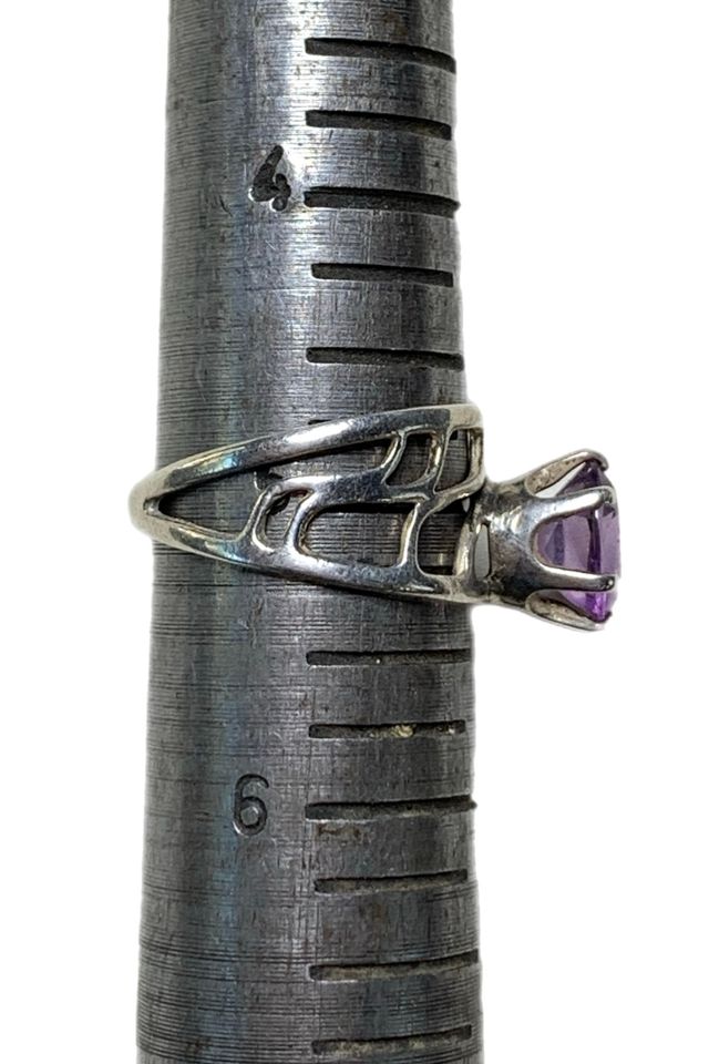 Vintage Sterling + Amethyst Openwork Ring Selected by Lux Revival #3