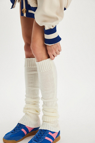 Extra Long Ribbed Knit Leg Warmers By Leg Avenue At Free People In White