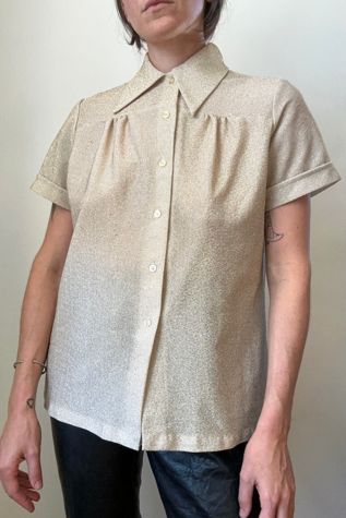 Vintage 1960s Gold Sparkle Shirt Selected by Grievous Angel Vintage