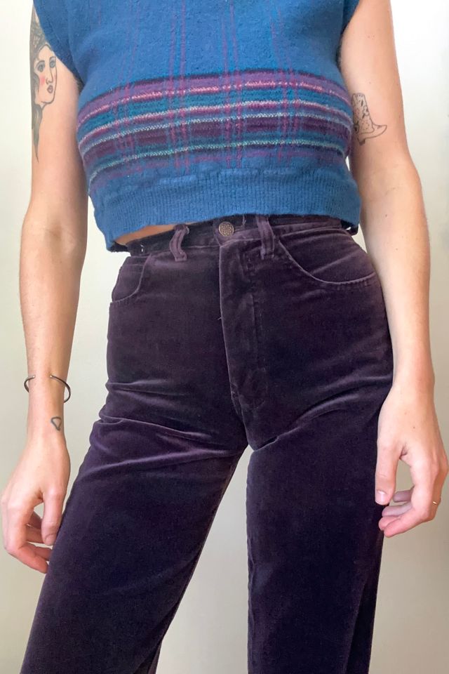 Vintage 1970s Purple Velvet Pants Selected by Grievous Angel Vintage #1