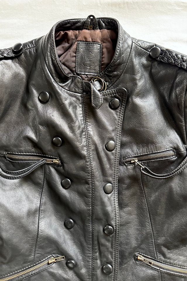 Vintage Y2K Black Leather Hein Gericke Motorcycle Jacket Selected by Cherry #3