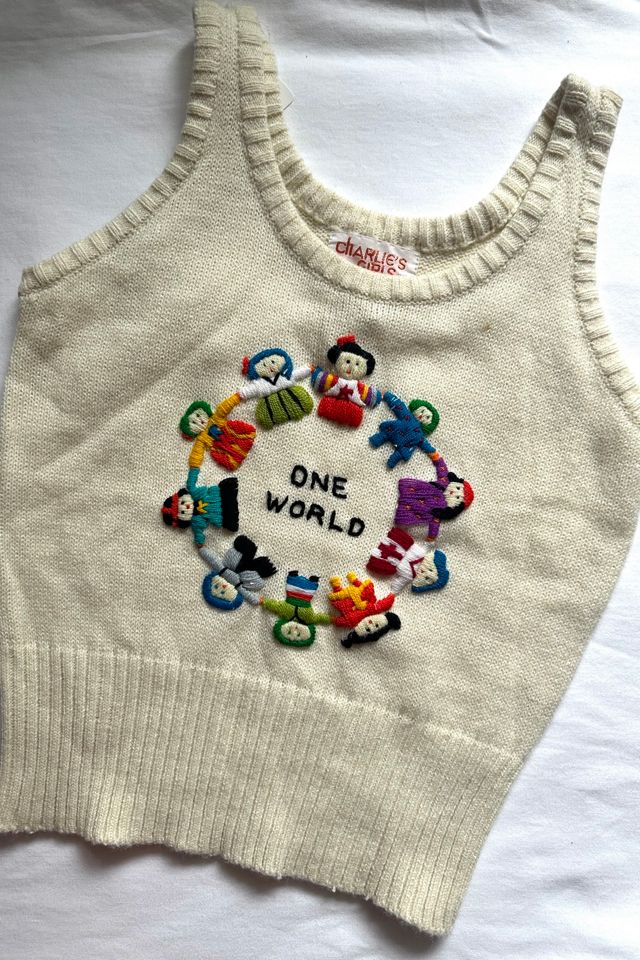 Vintage 1970s One World Knit Vest Selected by Cherry #1