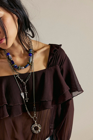 Snowy Layer Necklace by Free People in Silver