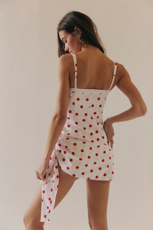 For Love & Lemons Red Dot Mini Dress