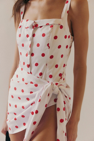 For Love & Lemons Red Dot Mini Dress