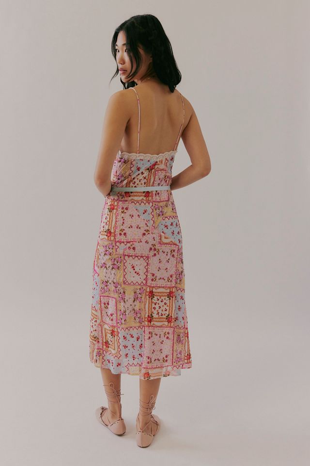 For Love & Lemons Beaded Handkerchief Midi Dress #1