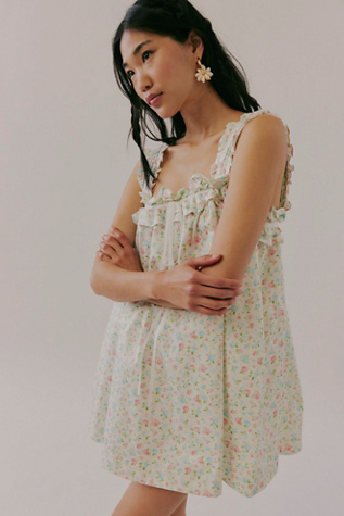 For Love & Lemons Summer Breeze Mini Dress at Free People in Blue, Size: M