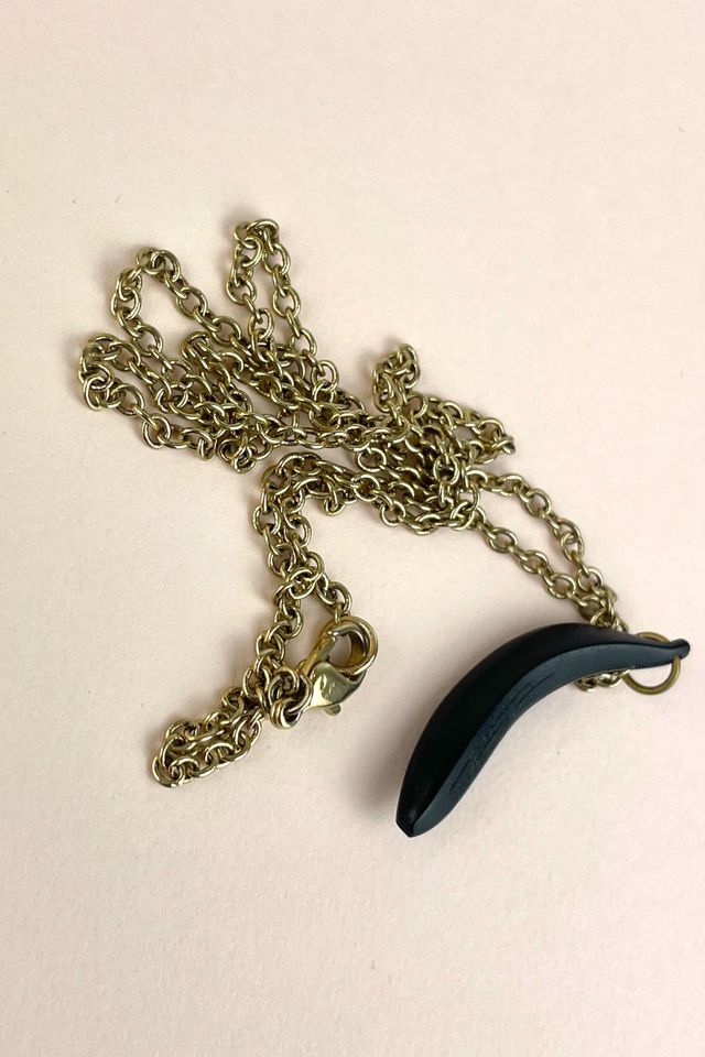 Vintage Black Plastic Banana Charm Necklace Selected By Ankh By Racquel #3
