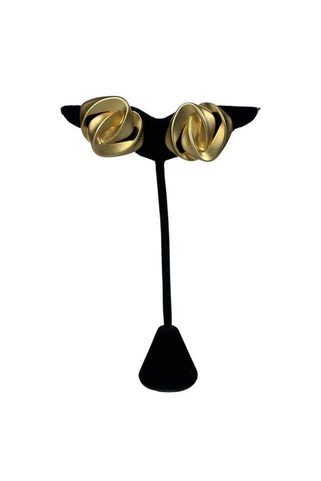 Vintage Gold Abstract Earrings Selected By Ankh By Racquel #1