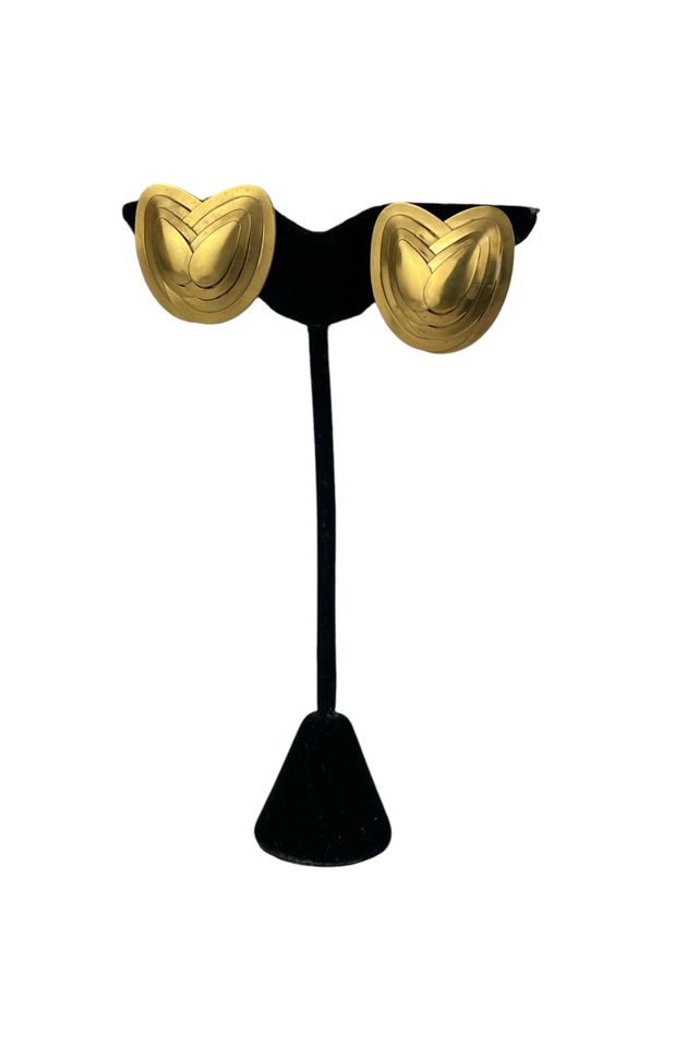 Abstract Vintage Gold Clip-On Earrings Selected By Ankh By Racquel #1