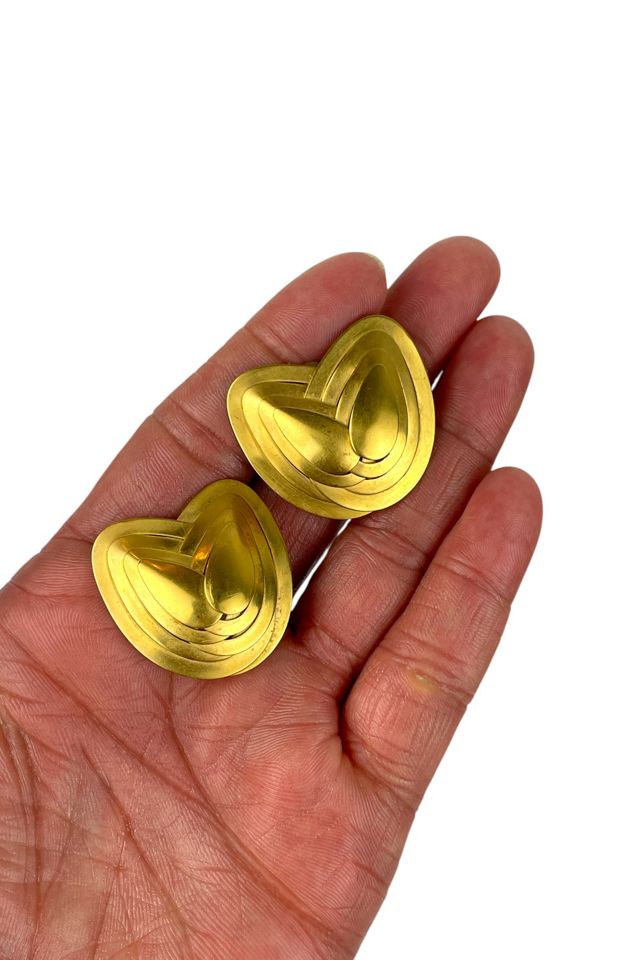 Abstract Vintage Gold Clip-On Earrings Selected By Ankh By Racquel #2