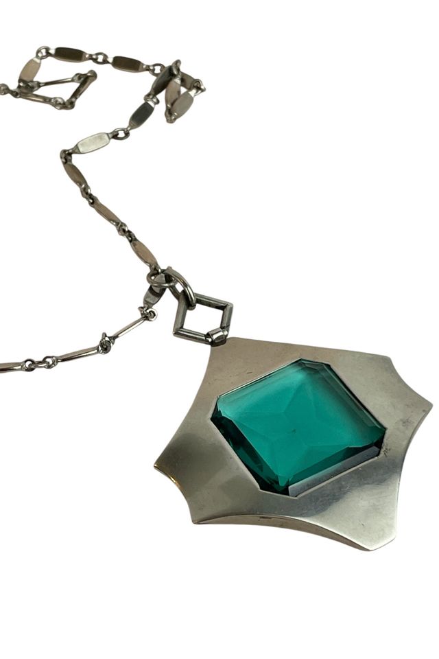 Vintage Modernist Abstract Silver Charm Necklace Selected By Ankh By Racquel #2