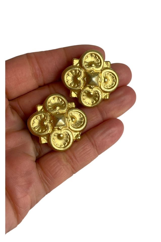Vintage Fancy Gold Clip-on Earrings Selected By Ankh By Racquel #1