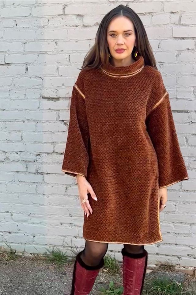 Vintage 1970s Geoffrey Beene Leather Trimmed Chenille Tunic Selected by Personal Choice #2
