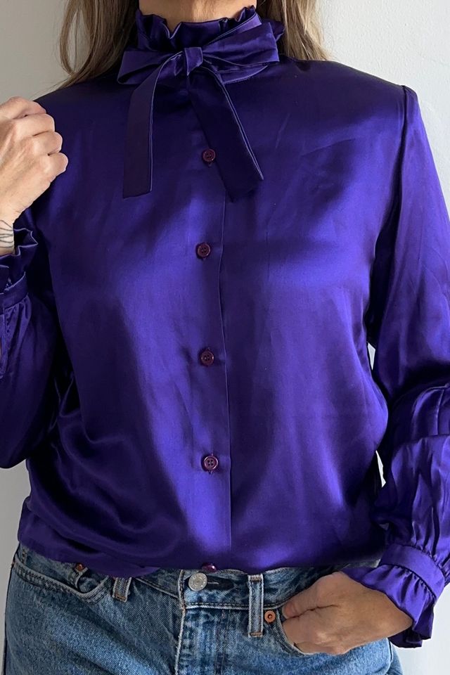 Vintage Purple Albert Nipon Silk Blouse Selected by KA.TL.AK #2