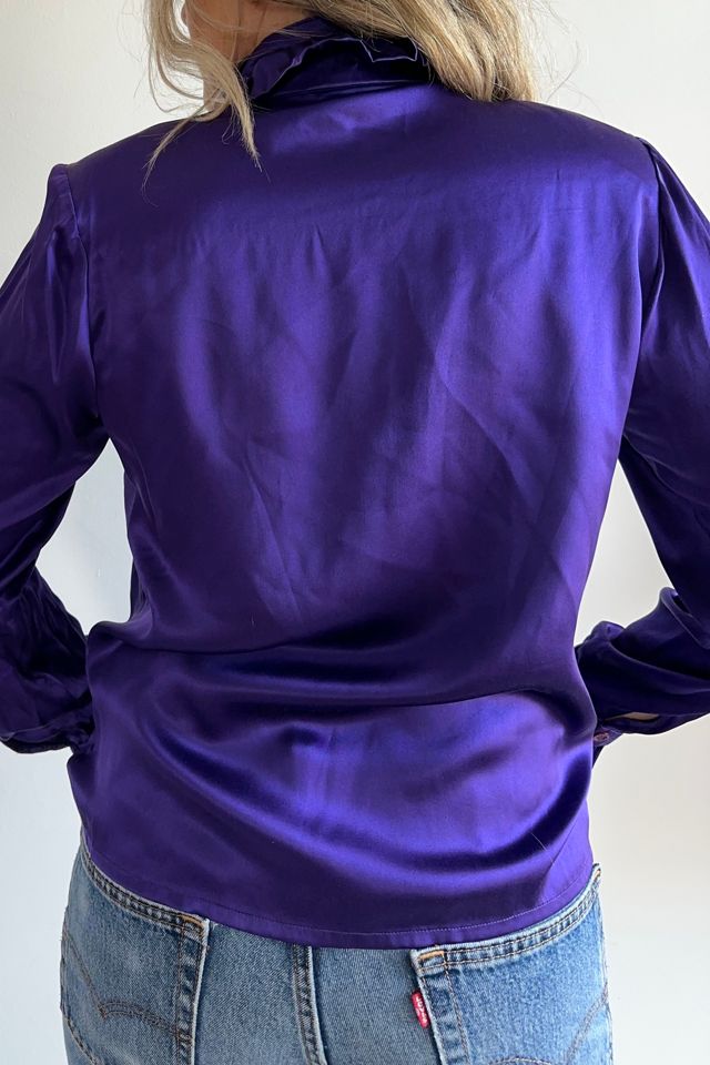 Vintage Purple Albert Nipon Silk Blouse Selected by KA.TL.AK #3