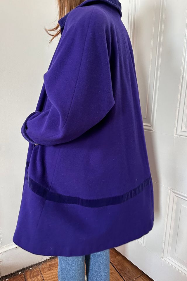 Vintage Purple Wool Blend Jacket with Velvet Details Selected by KA.TL.AK #1