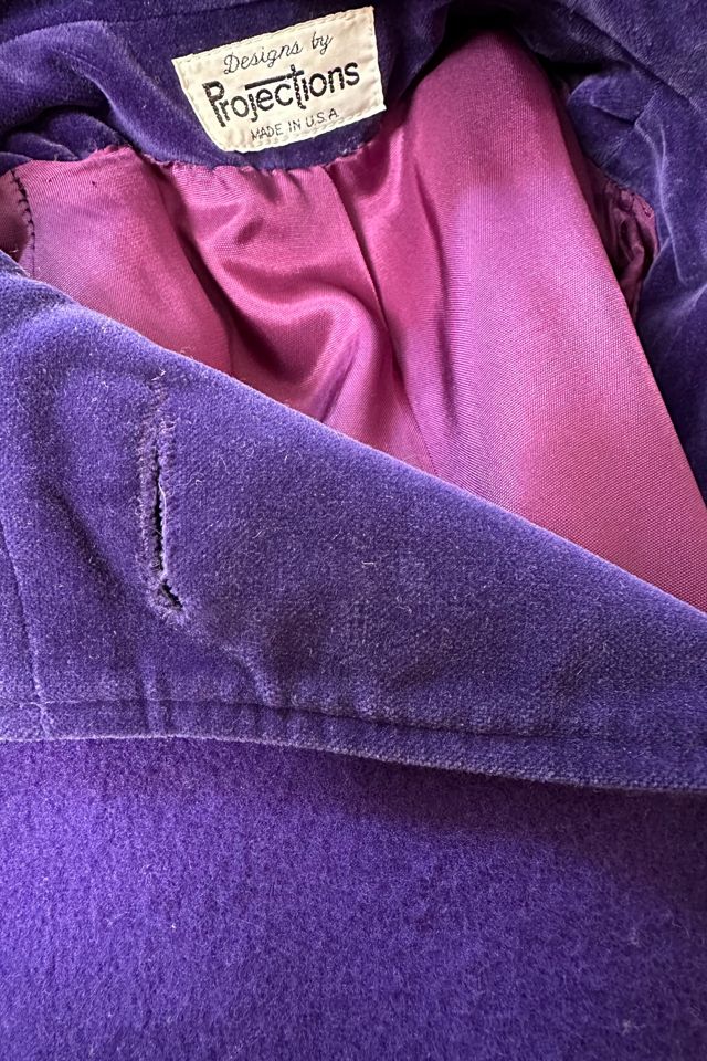 Vintage Purple Wool Blend Jacket with Velvet Details Selected by KA.TL.AK #2