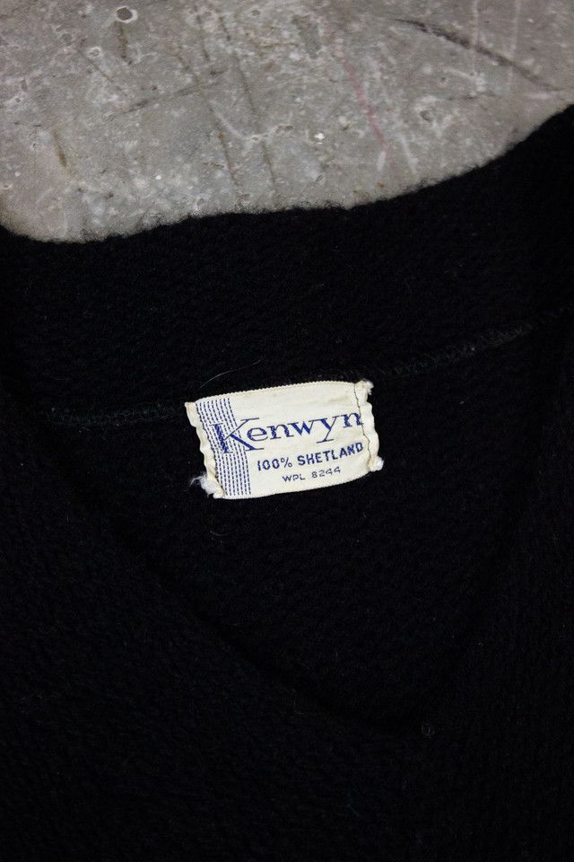 Vintage 70s Kenwyn Black V-Neck Sweater Selected by Black Shag Vintage #2