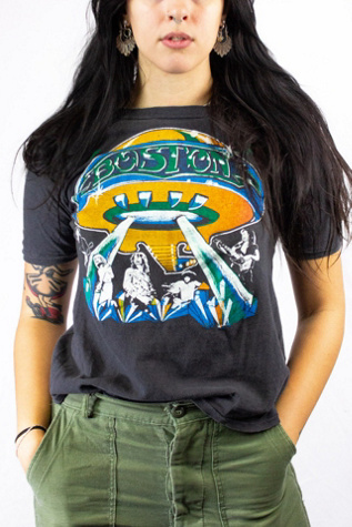 Vintage 70s Boston USA Tour Concert T Shirt Selected by Black Shag Vintage