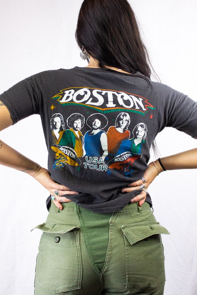 Vintage 70s Boston USA Tour Concert T Shirt Selected by Black Shag Vintage #1