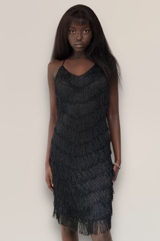 Vintage 1970's Joy Stevens Fringe Dress Selected By Afterlife Boutique