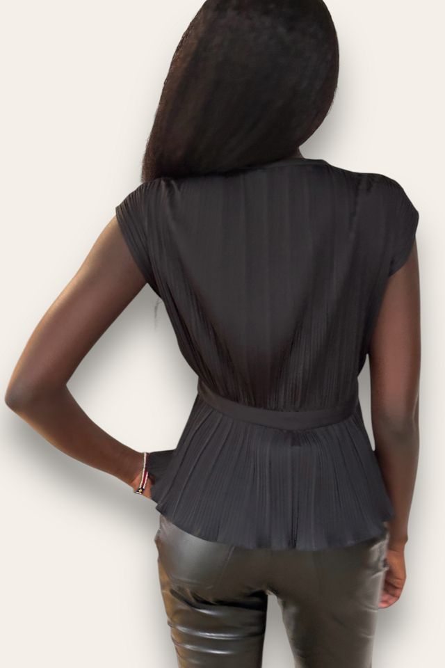 Vintage 1970's Deep V Pleated Top Selected By Afterlife Boutique #2