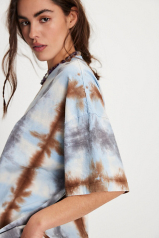 Tee-shirt Ragabond à Carreaux Délavé en Combo Château De Glace, pour femme chez Free People