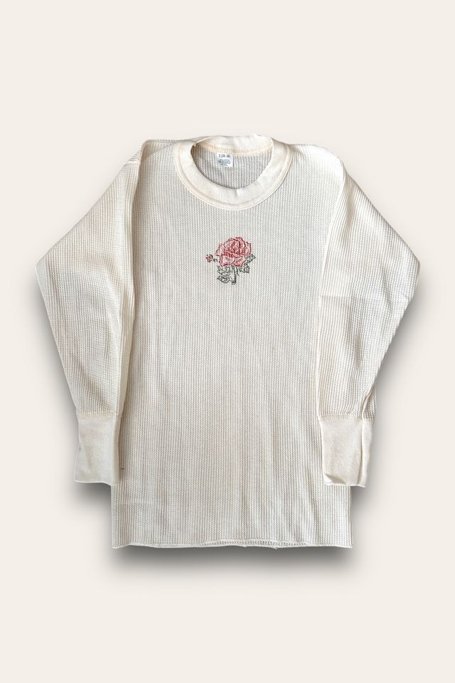 Vintage 1980's Rose Print Thermal Selected By Afterlife Boutique #1
