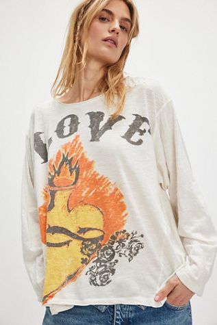 Magnolia Pearl Love On Fire Tee At Free People In Ivory