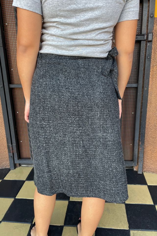 Cavalli Grey Wool Wrap Skirt Selected by FernMercantile #2