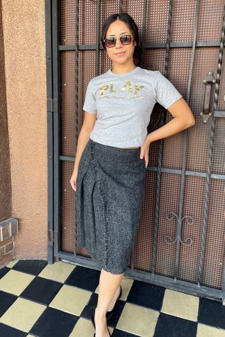 Cavalli Grey Wool Wrap Skirt Selected by FernMercantile