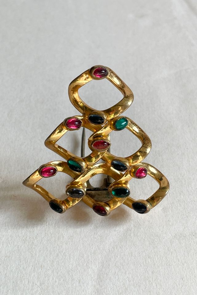 Vintage 1940's Christmas Tree Fur Sweater Clip Selected by FernMercantile #1