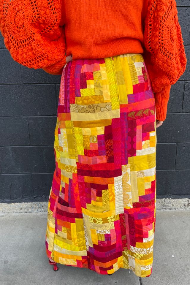 Vintage 1970's Handmade Patchwork Maxi Skirt Selected by FernMercantile #2