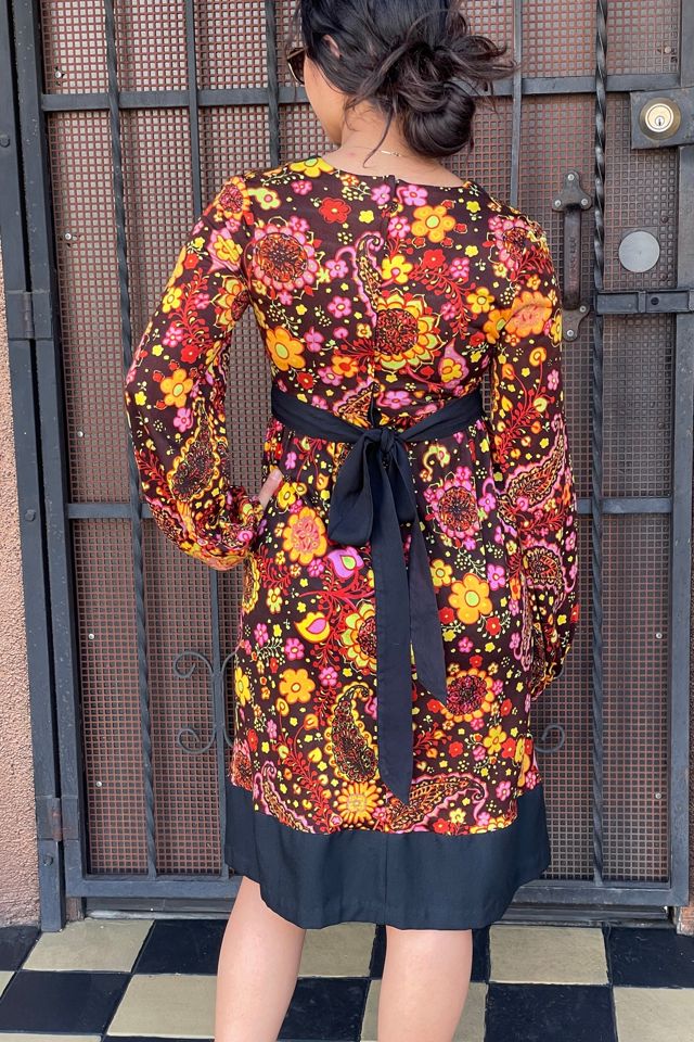 Vintage 1970's Young Edwardian Boho Abstract Floral Dress Selected by FernMercantile #2