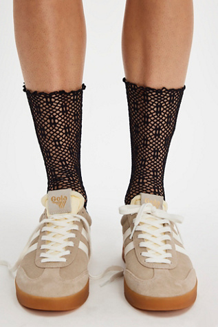 Poppy Crochet Socks by Free People in Black