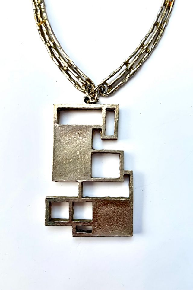 Midcentury Abstract Pendant Choker Necklace Selected by Nomad Vintage #3