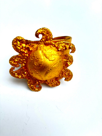 Vintage 1980’s Artisanal Cast Gold Sun Cuff