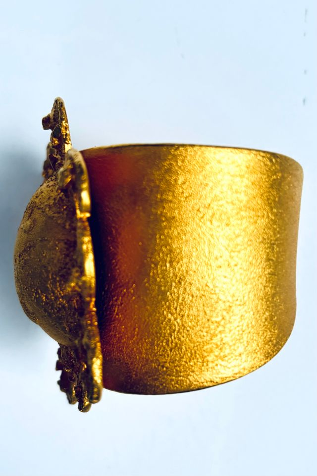 Vintage 1980’s Artisanal Cast Gold Sun Cuff #1